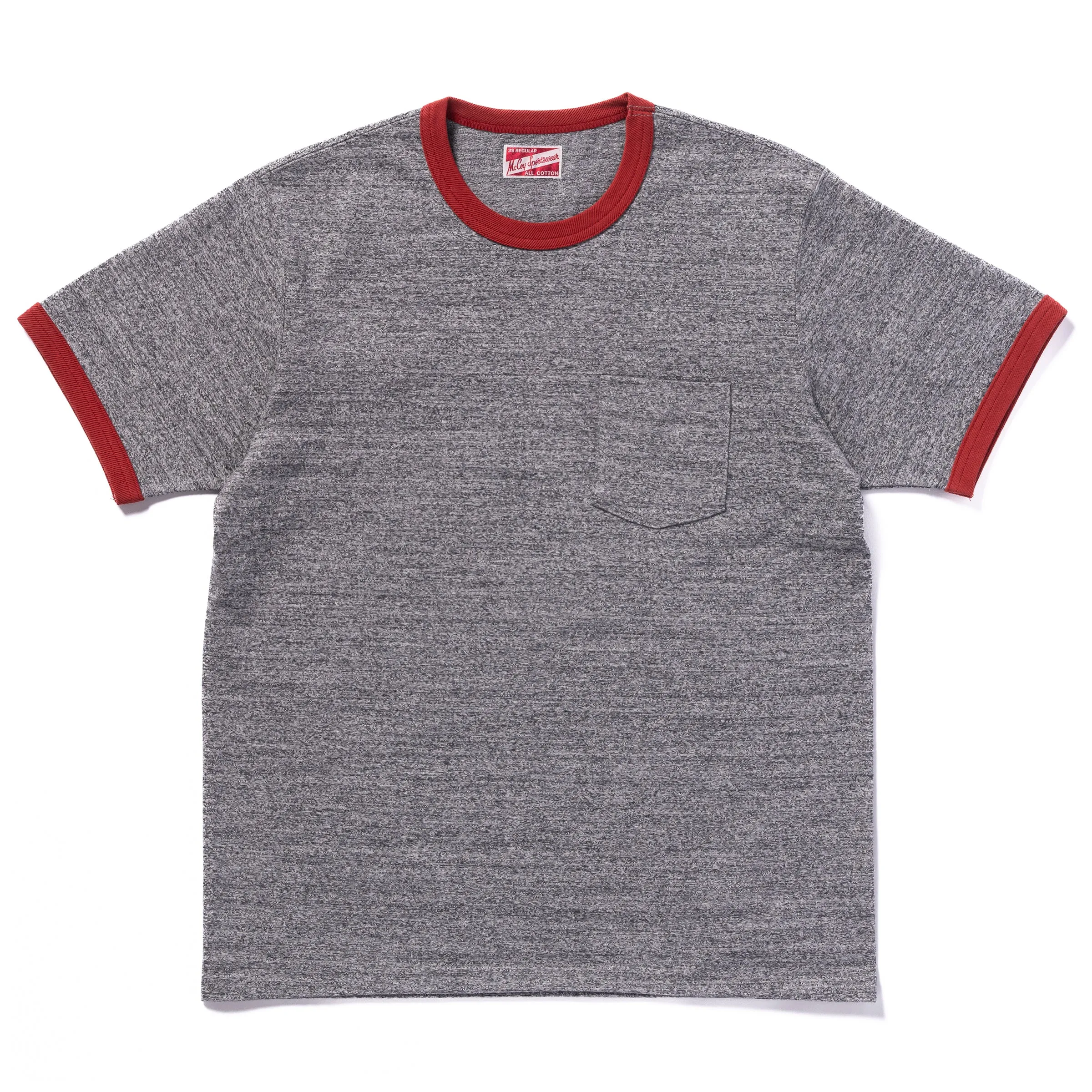 POCKET TEE / HEATHER GRAY, RINGER sold by The Real McCoy's