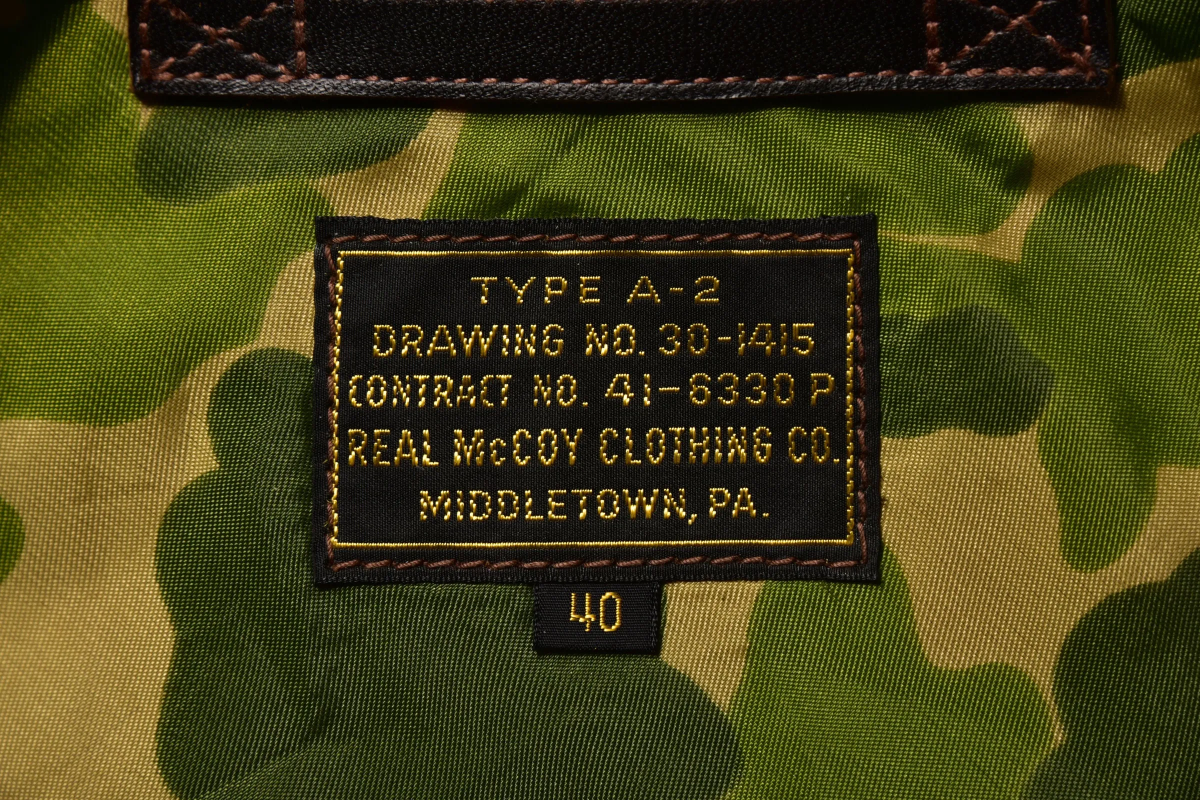 TYPE A-2 / PARACHUTE CAMOUFLAGE LINING sold by The Real McCoy's product image thumbnail 4