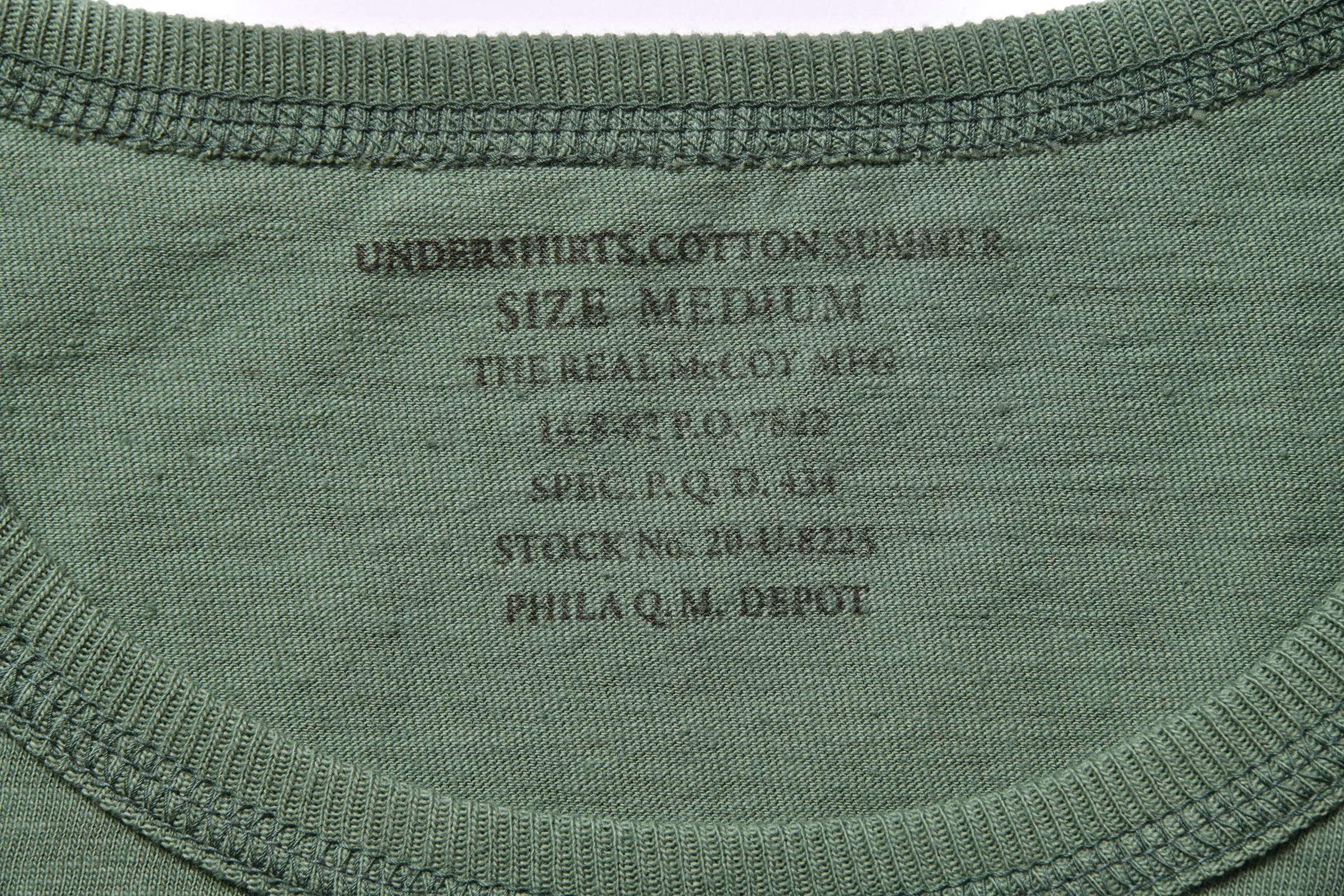 UNDERSHIRTS, COTTON, SUMMER / COMBAT BATTALION sold by The Real McCoy's product image thumbnail 4