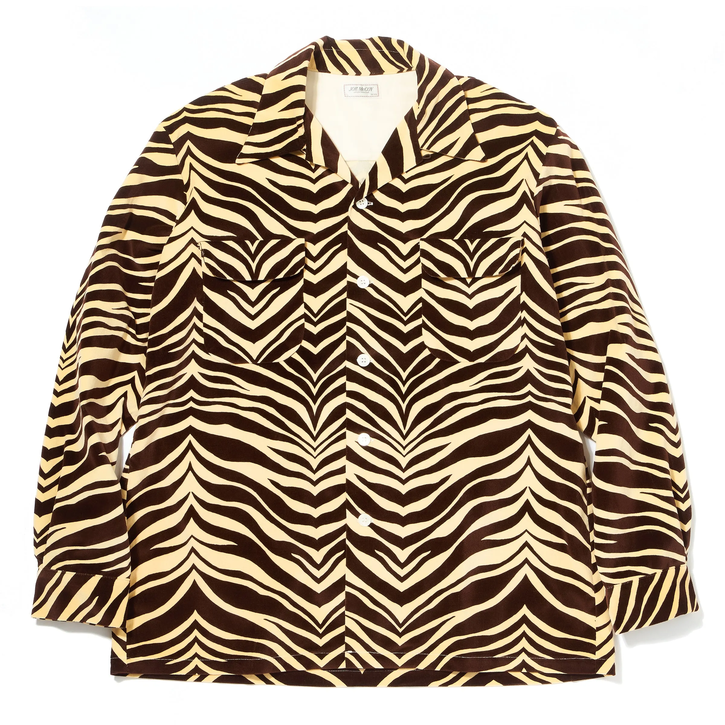 PRINTED VELOUR OPEN-COLLAR SHIRT / ZEBRA sold by The Real McCoy's product image thumbnail 2