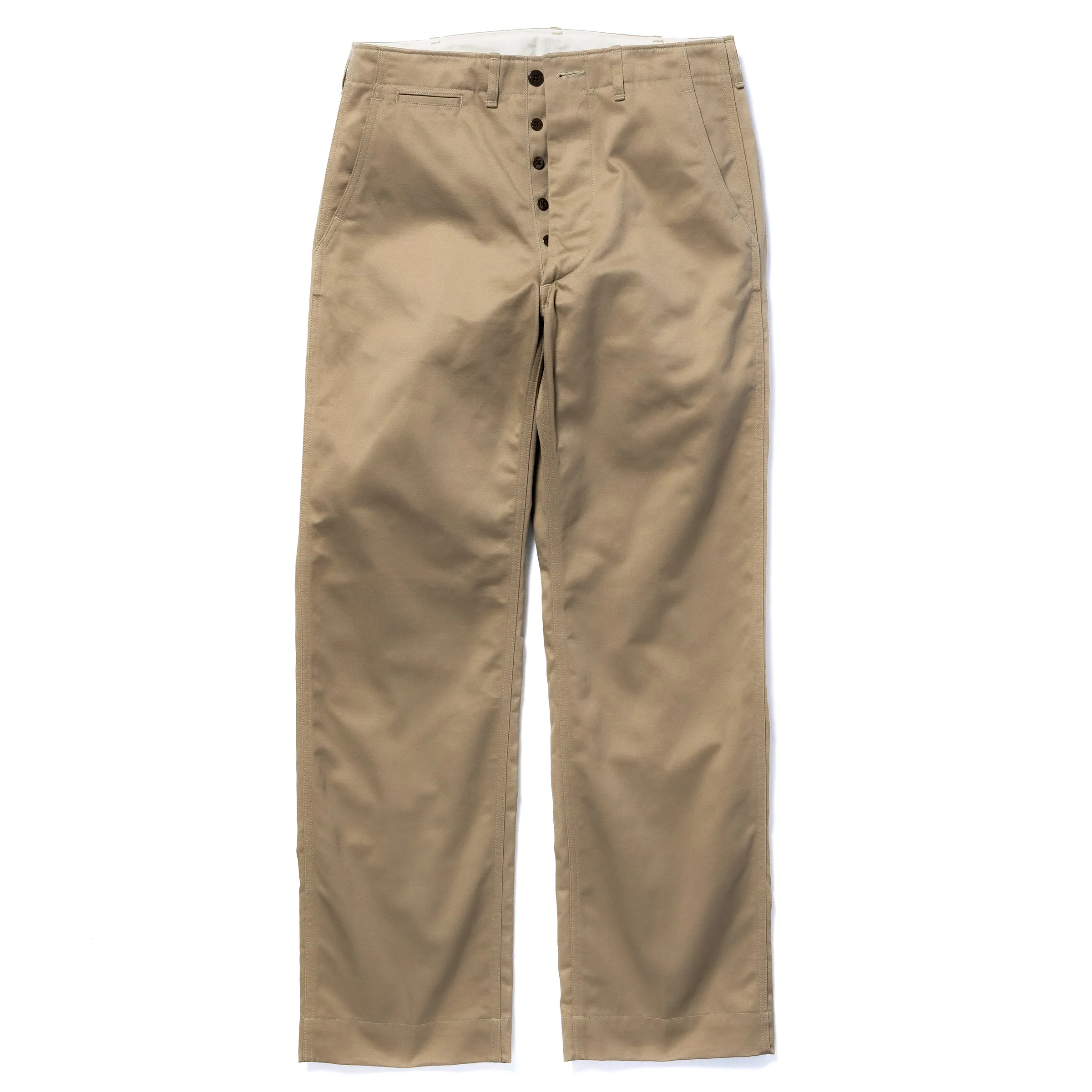 TROUSERS, COTTON, KHAKI, 1945 sold by The Real McCoy's