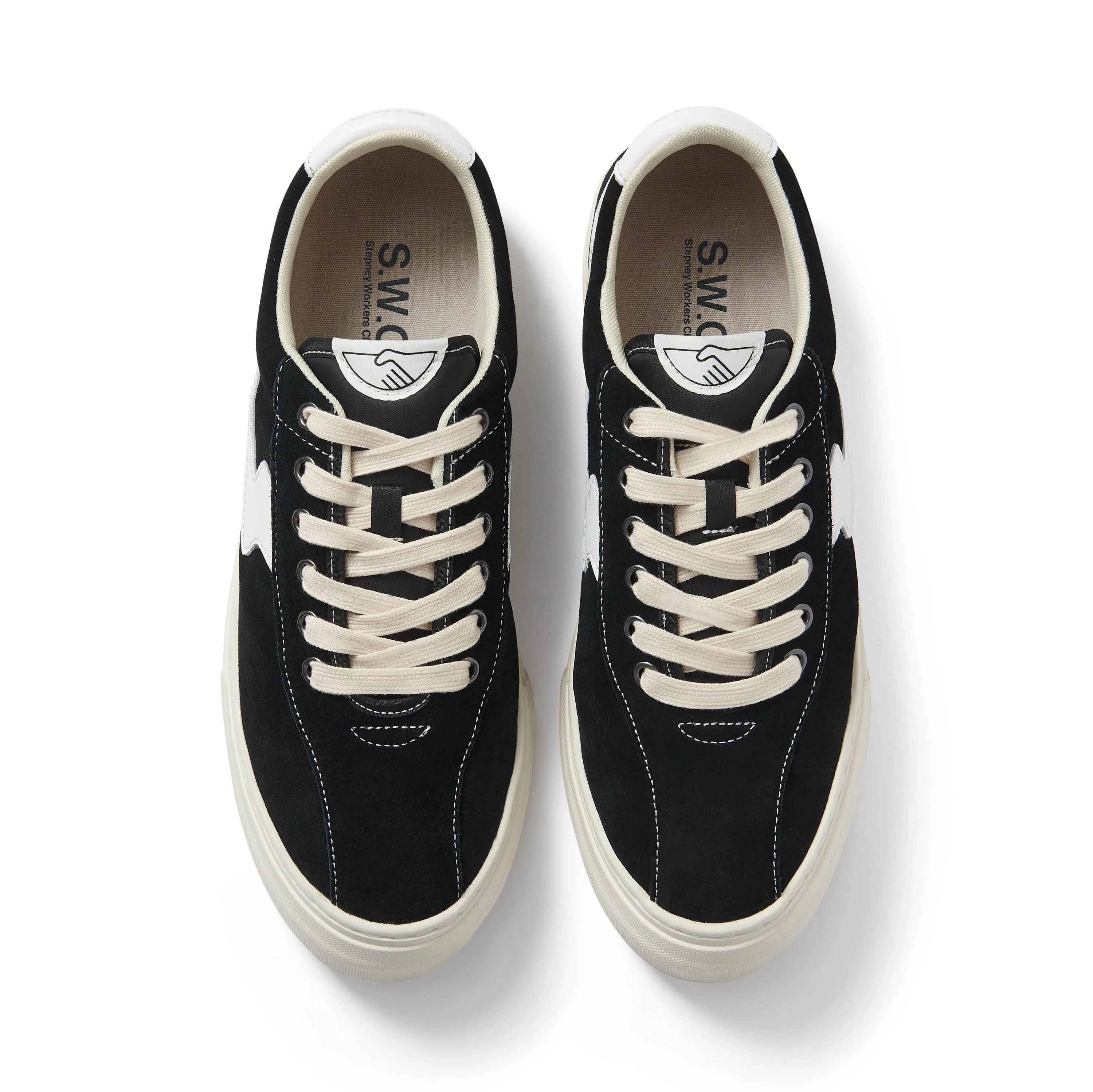 DELLOW S-STRIKE CUP SUEDE BLACK-WHITE sold by Stepney Workers Club product image thumbnail 4