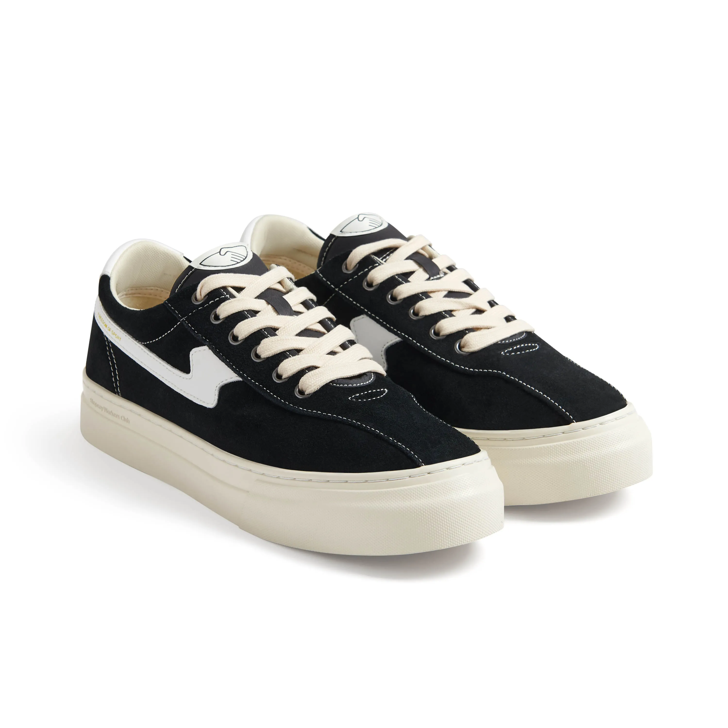 DELLOW S-STRIKE CUP SUEDE BLACK-WHITE sold by Stepney Workers Club product image thumbnail 2