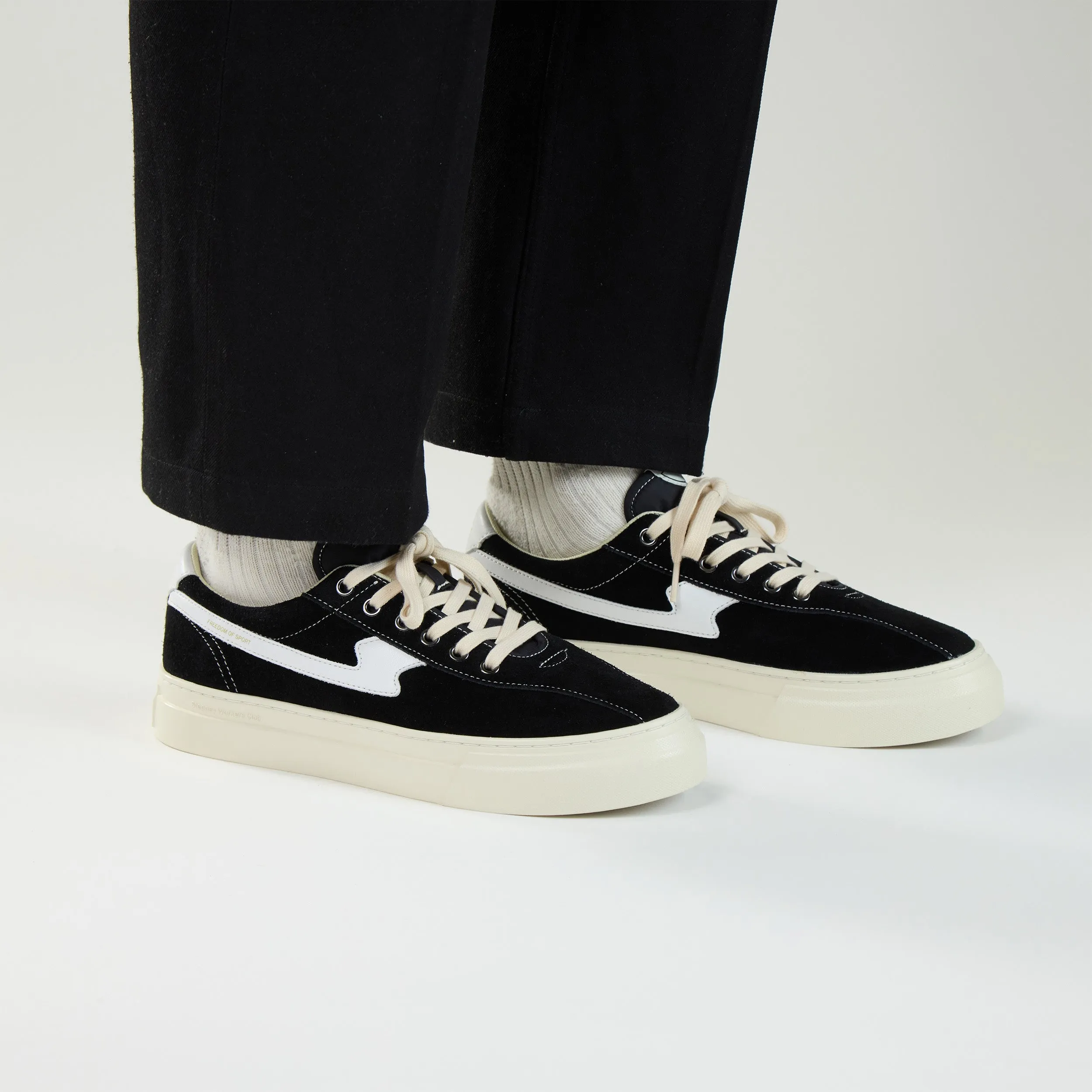 DELLOW S-STRIKE CUP SUEDE BLACK-WHITE sold by Stepney Workers Club product image thumbnail 3