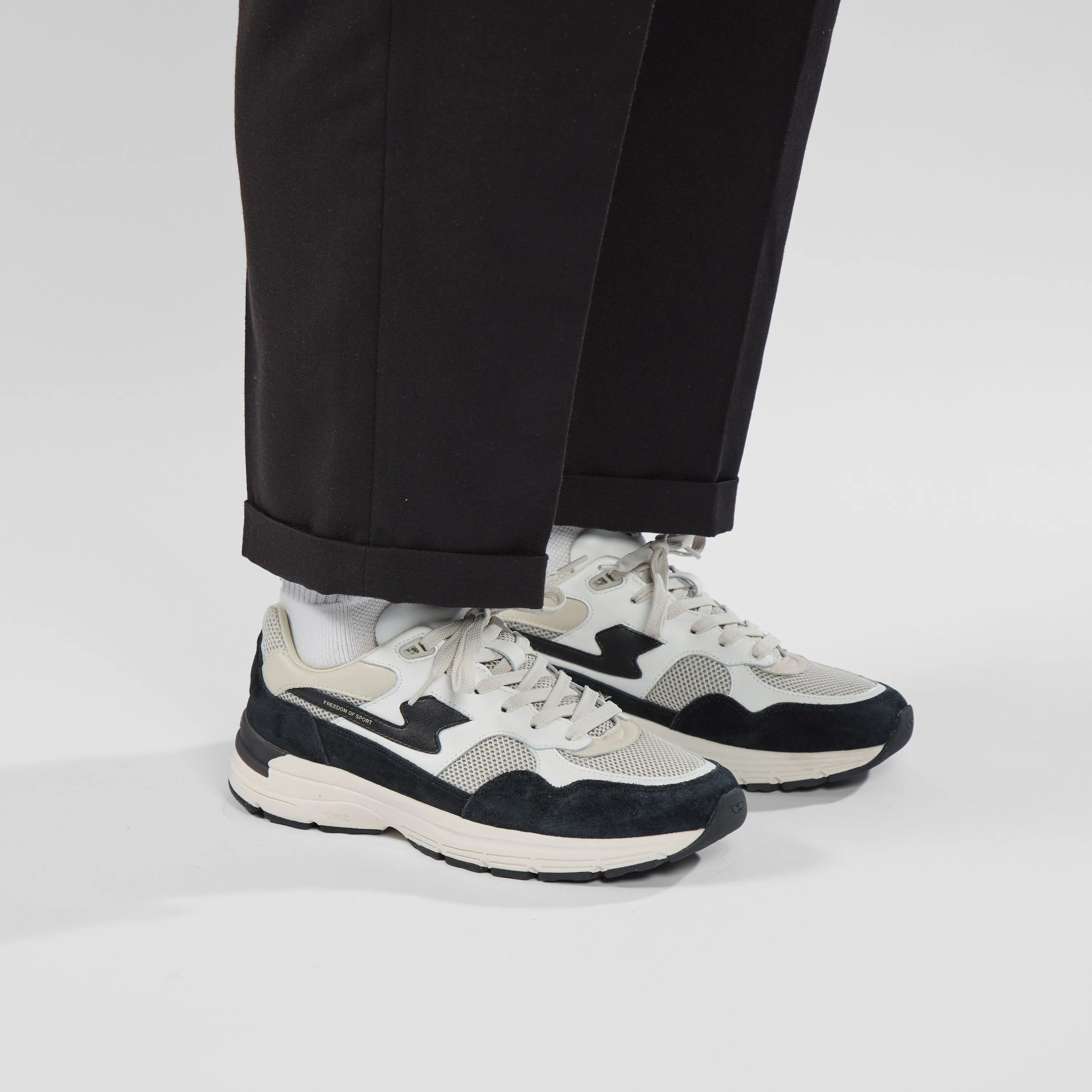 AMIEL S-STRIKE SUEDE MIX WHITE-BLACK sold by Stepney Workers Club product image thumbnail 3