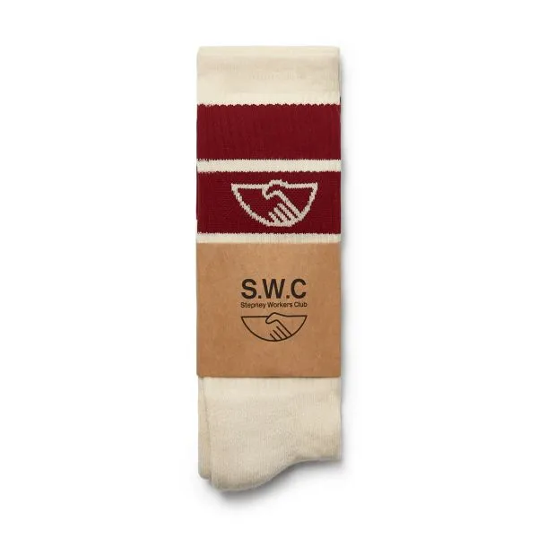 COLLEGE HANDSHAKE SOCK ECRU-RED sold by Stepney Workers Club product image thumbnail 4