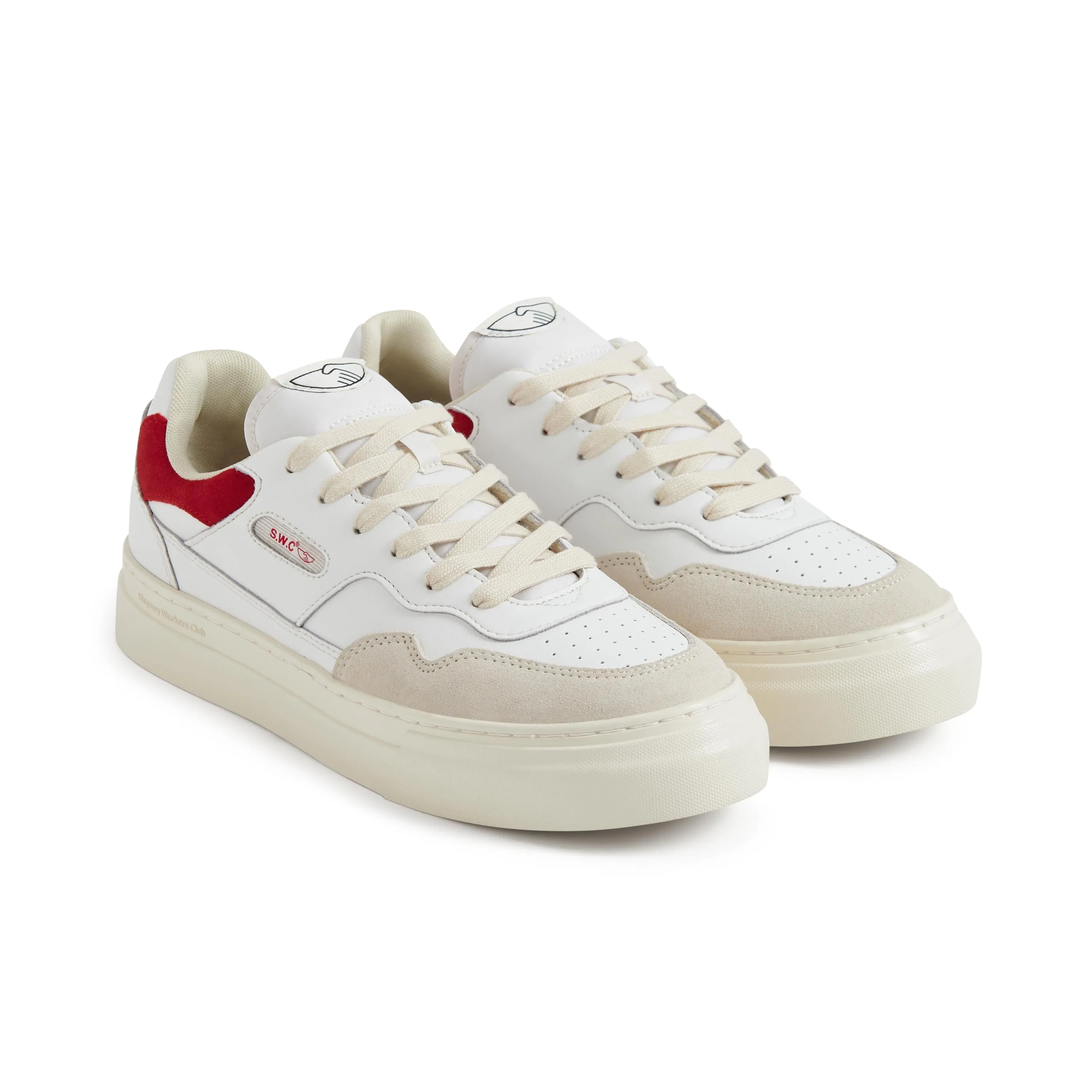 PEARL LEATHER WHITE-RED sold by Stepney Workers Club product image thumbnail 3
