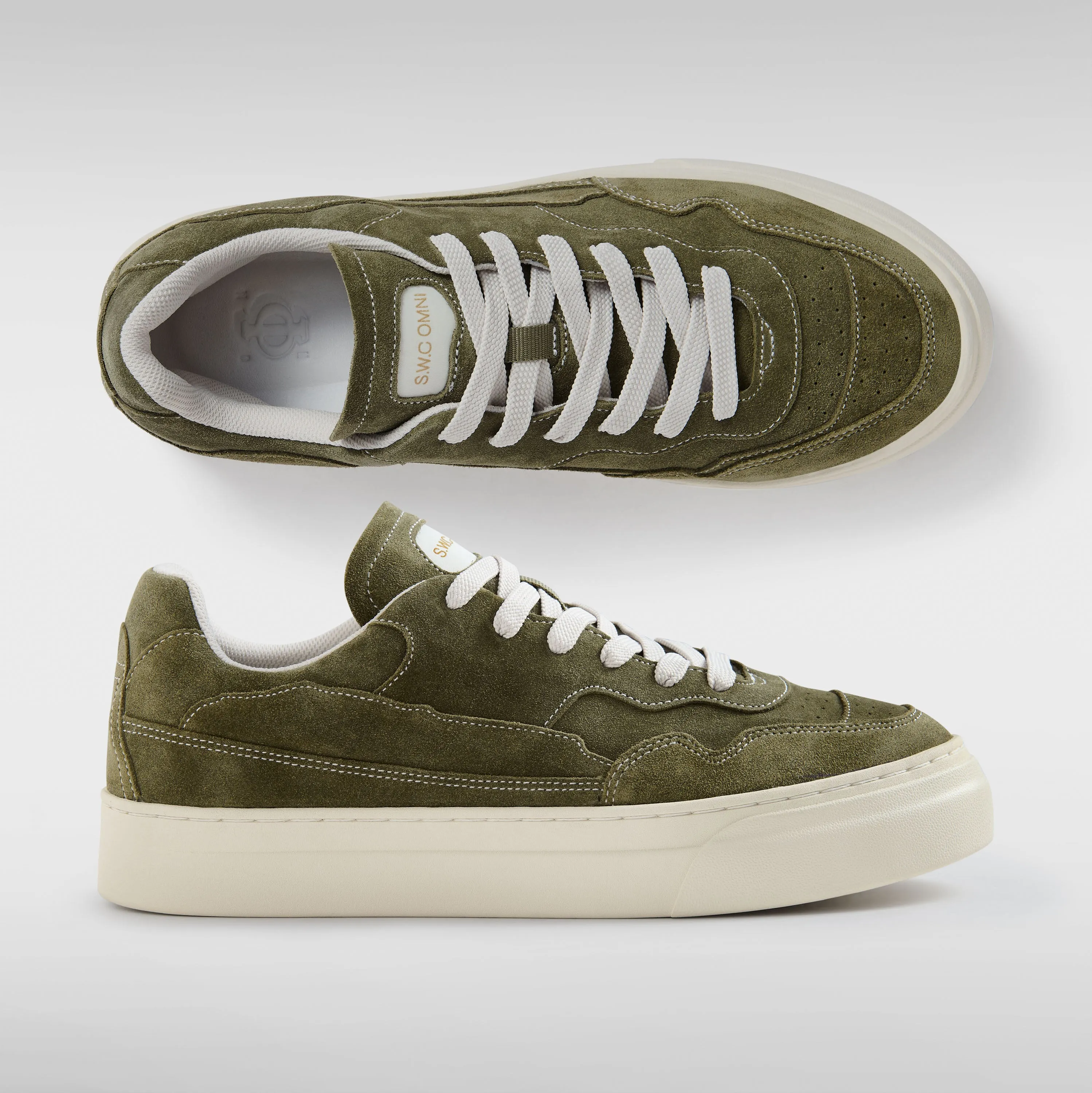 OM6d - Pearl Omni - Silk Suede - Dark Sage sold by Stepney Workers Club