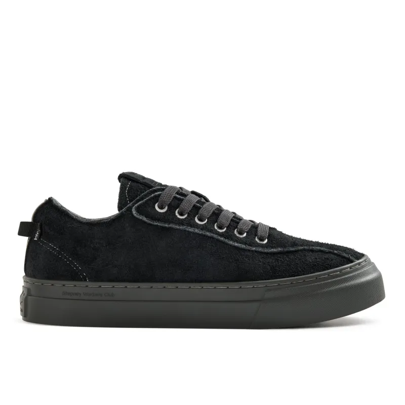 DELLOW FREECUT GEO-MERGED SUEDE BLACK made by Stepney Workers Club