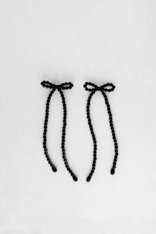 Margot Earrings, Black Agate (limited run) sold by Kara Yoo