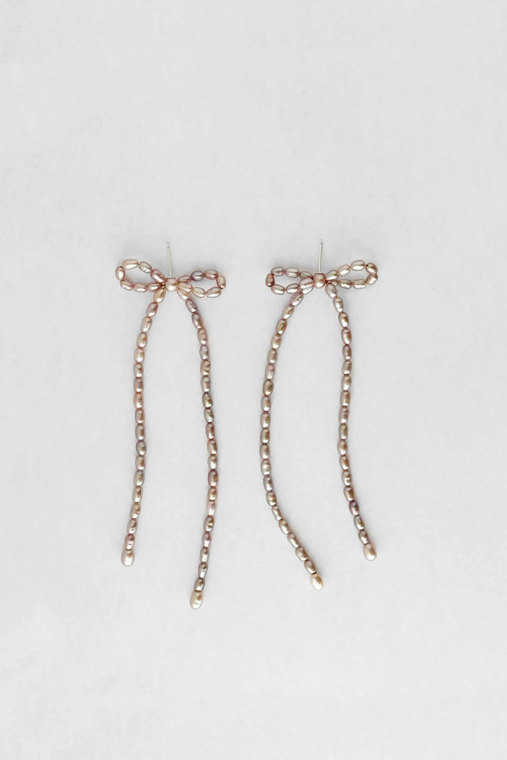 Margot Earrings, Mauve Rice Pearl sold by Kara Yoo