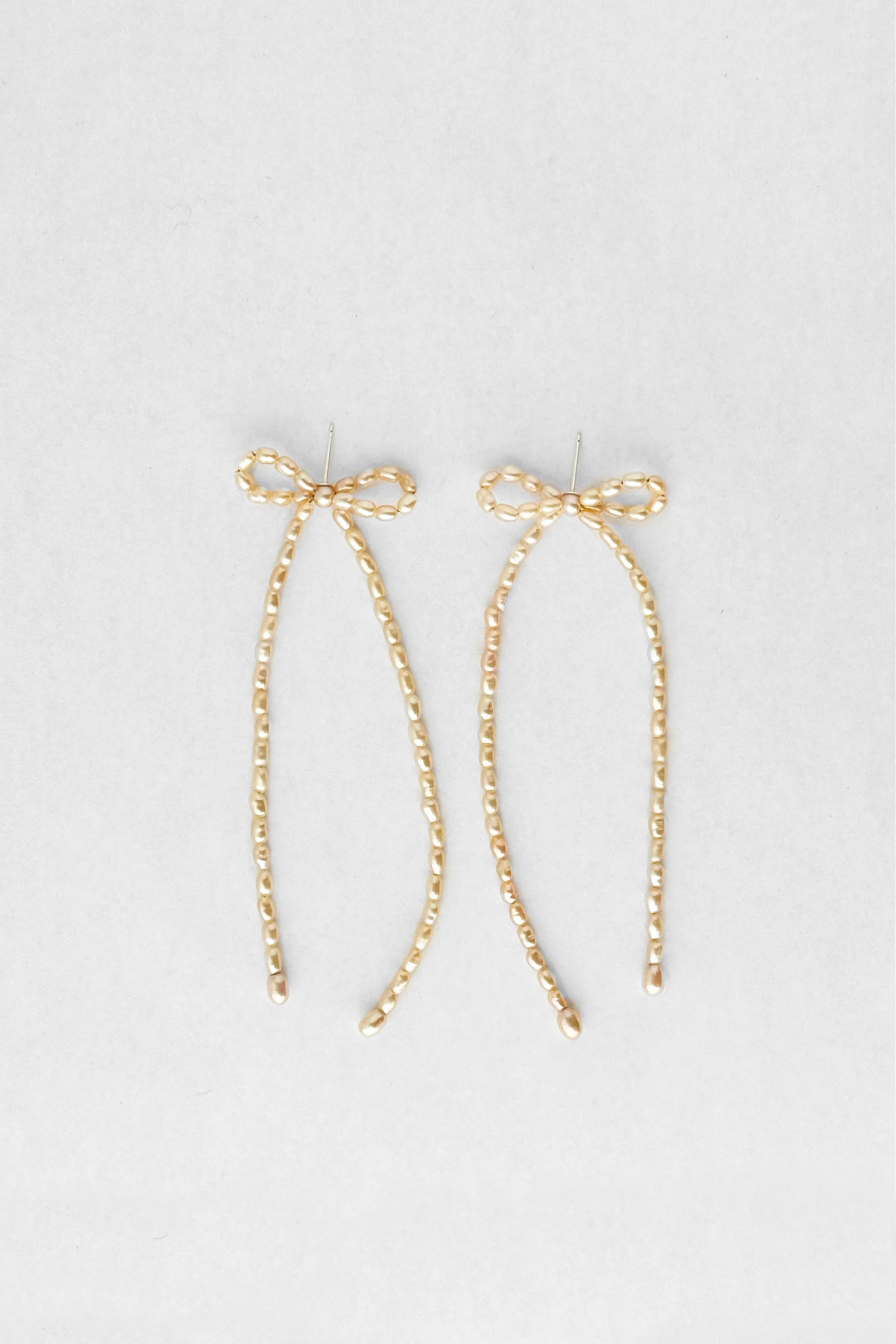 Margot Earrings, Pink Rice Pearl (limited run) sold by Kara Yoo