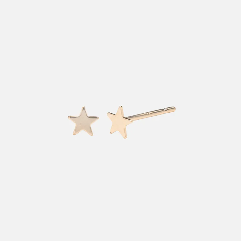 Tiny Star Studs, 14K Gold sold by Kara Yoo