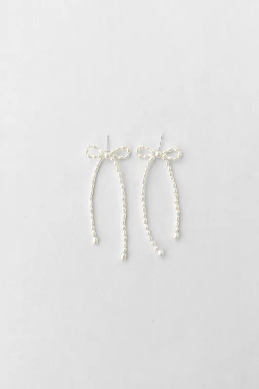 Petite Margot Earrings, White Rice Pearl sold by Kara Yoo
