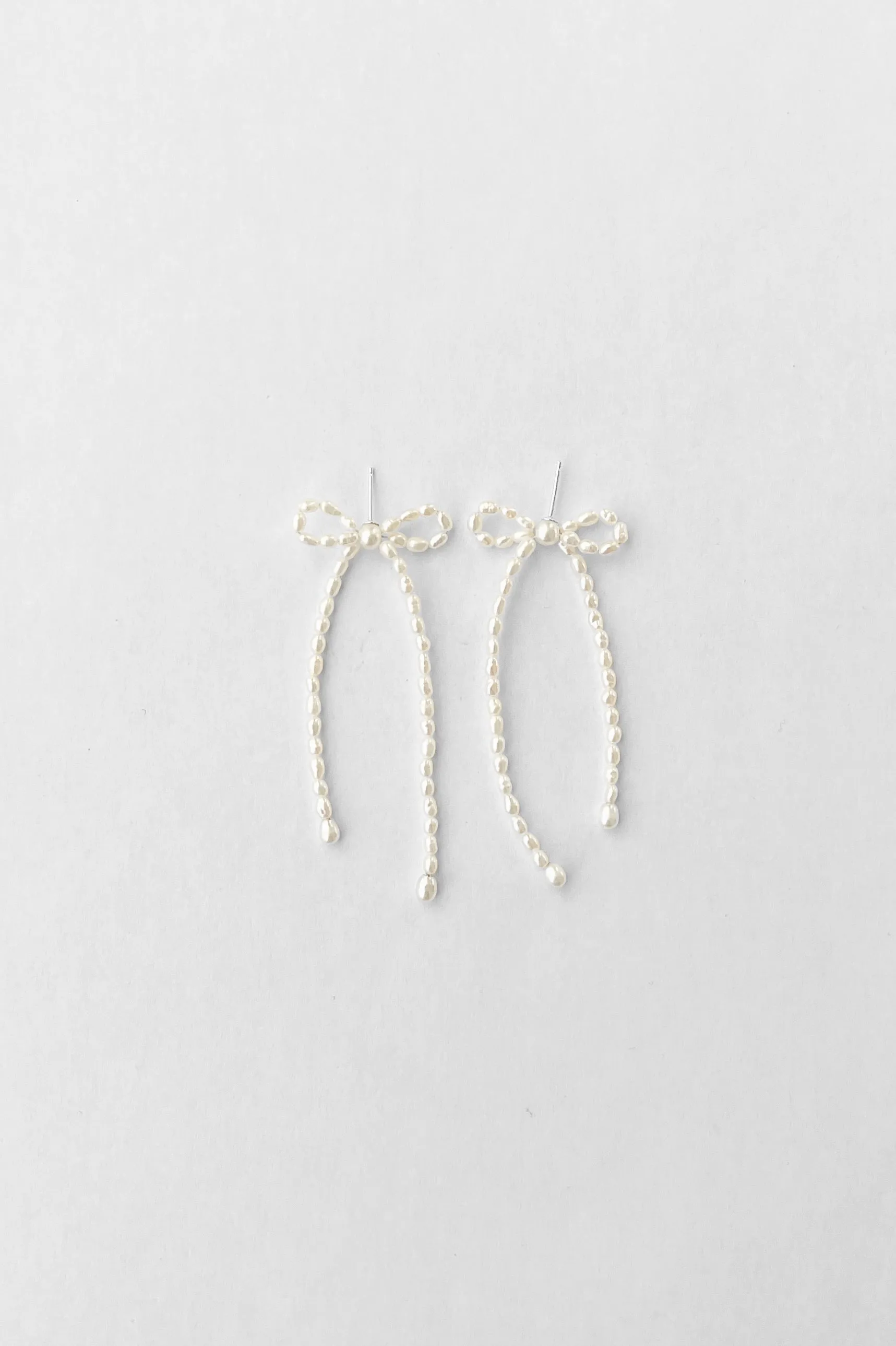 Petite Margot Earrings, White Rice Pearl sold by Kara Yoo