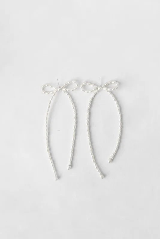 Margot Earrings, White Rice Pearl sold by Kara Yoo
