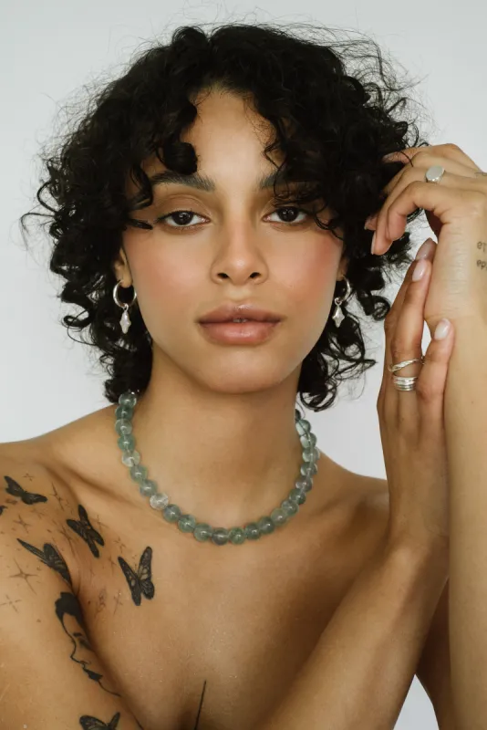 Uma Hoops + Falling Star Pearl Charms sold by Kara Yoo