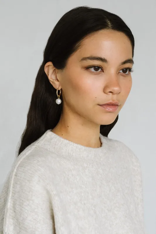Anna Hoops + Wrinkle Pearl Charms sold by Kara Yoo