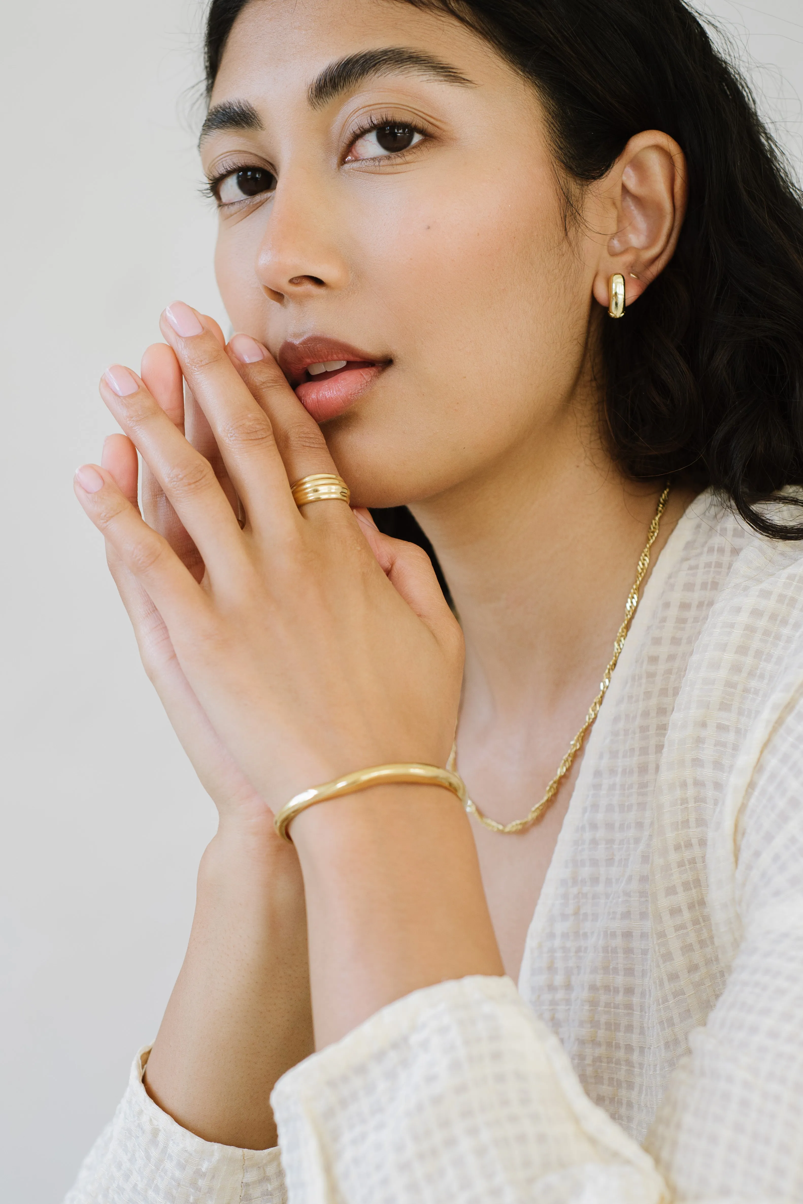Aimee Studs, Solid 14K Gold sold by Kara Yoo product image thumbnail 3