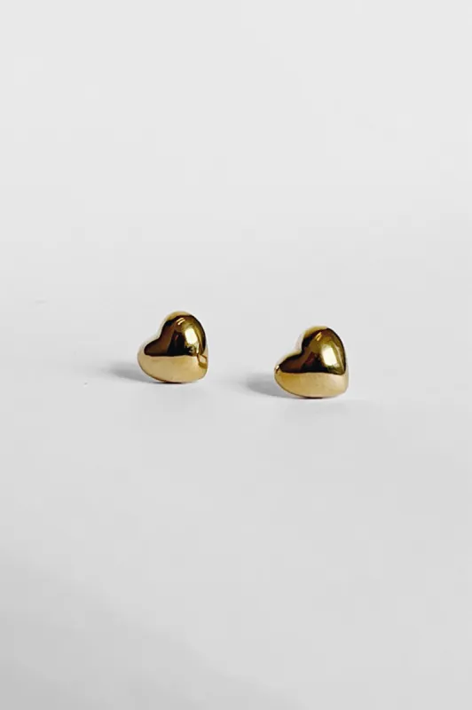 Puffy Heart Studs made by Kara Yoo