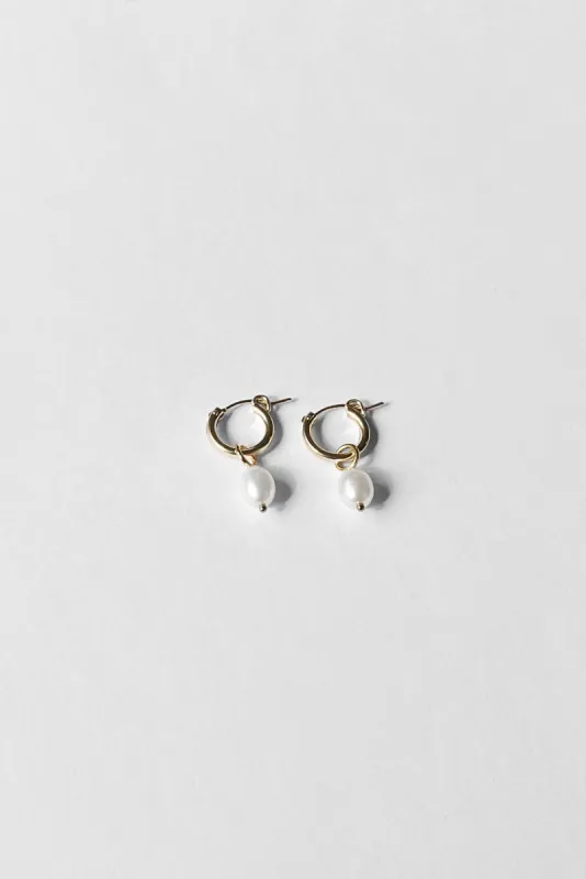 Anna Hoops + Pearl Drop Charms sold by Kara Yoo