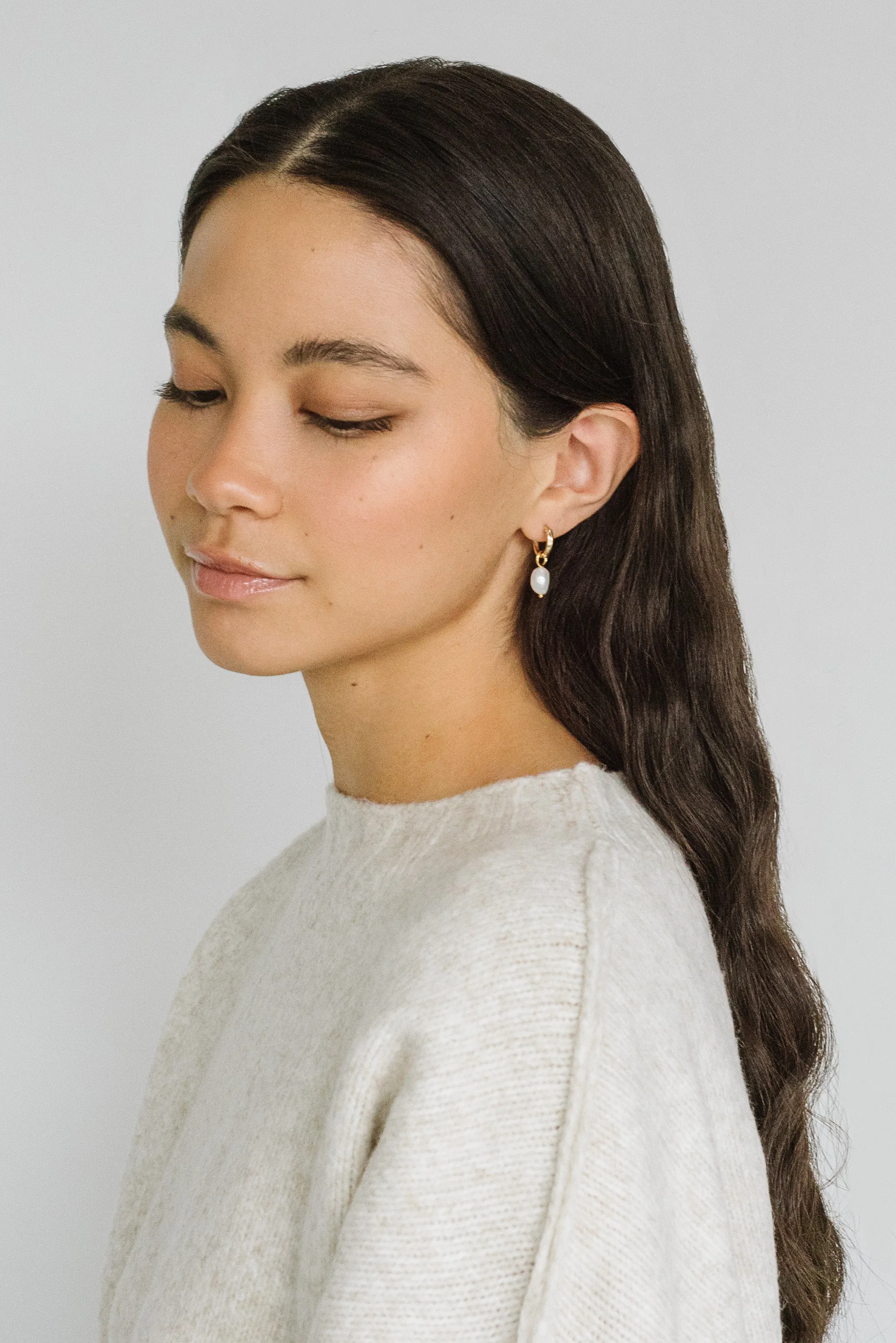 Anna Hoops + Pearl Drop Charms sold by Kara Yoo product image thumbnail 2