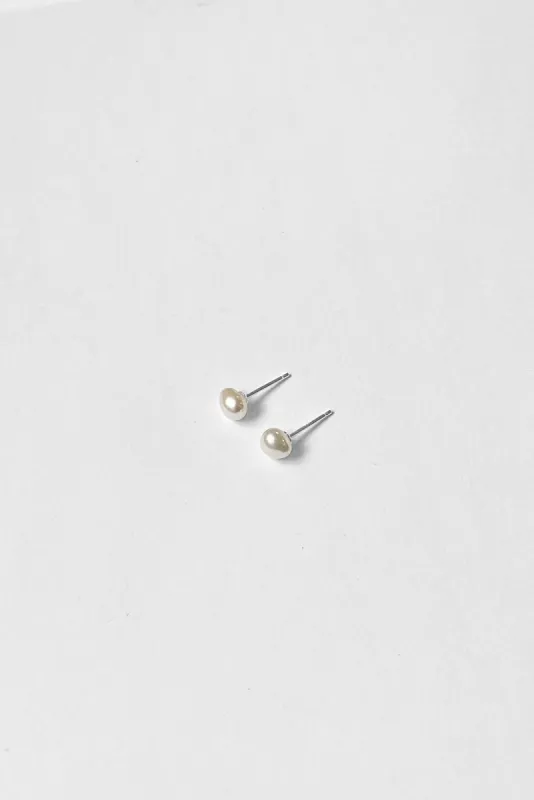Keshi Pearl Studs, 5mm sold by Kara Yoo