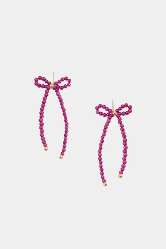 Petite Margot Earrings, Ruby sold by Kara Yoo