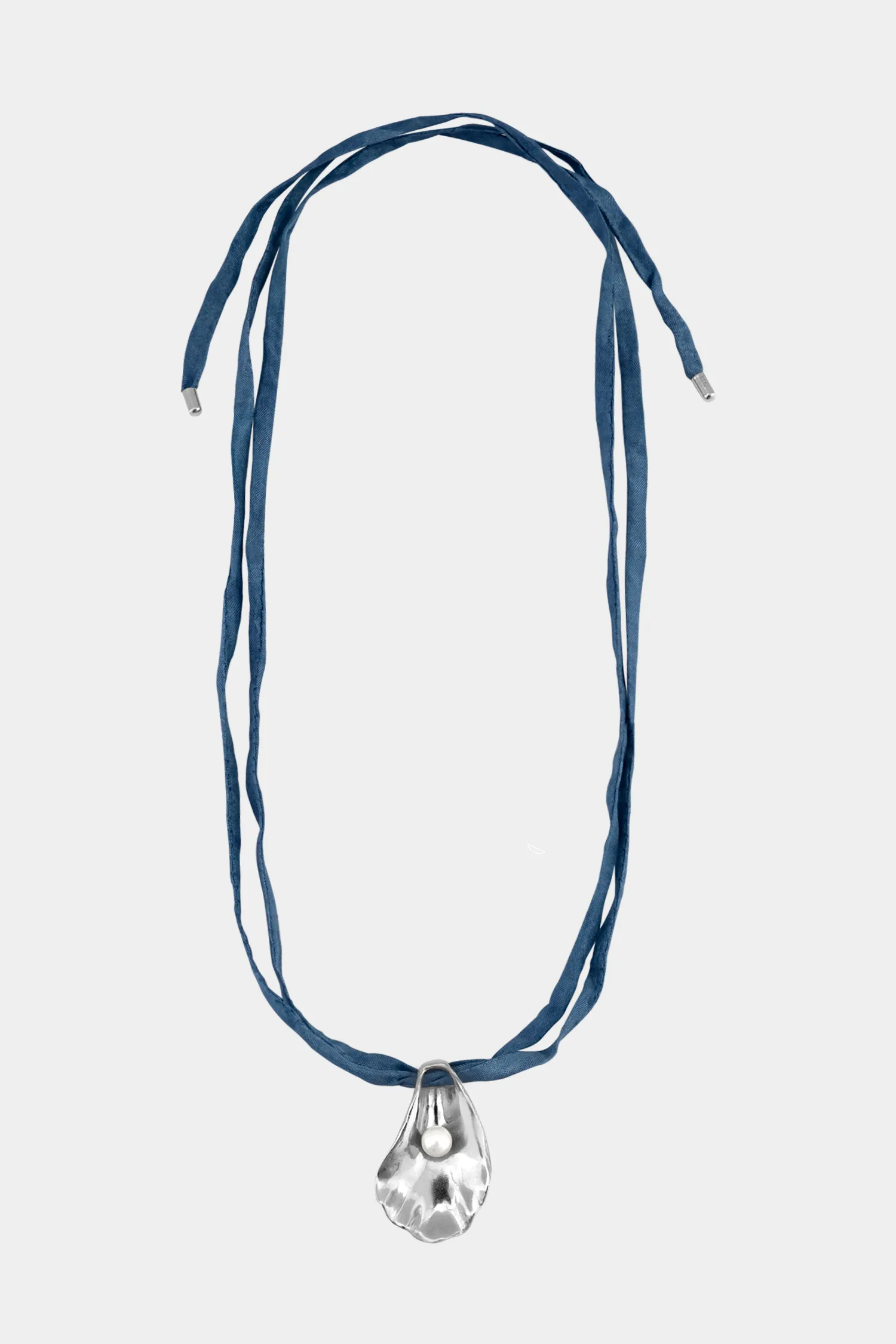 Oyster Shell Necklace on Raw Silk sold by Kara Yoo product image thumbnail 3