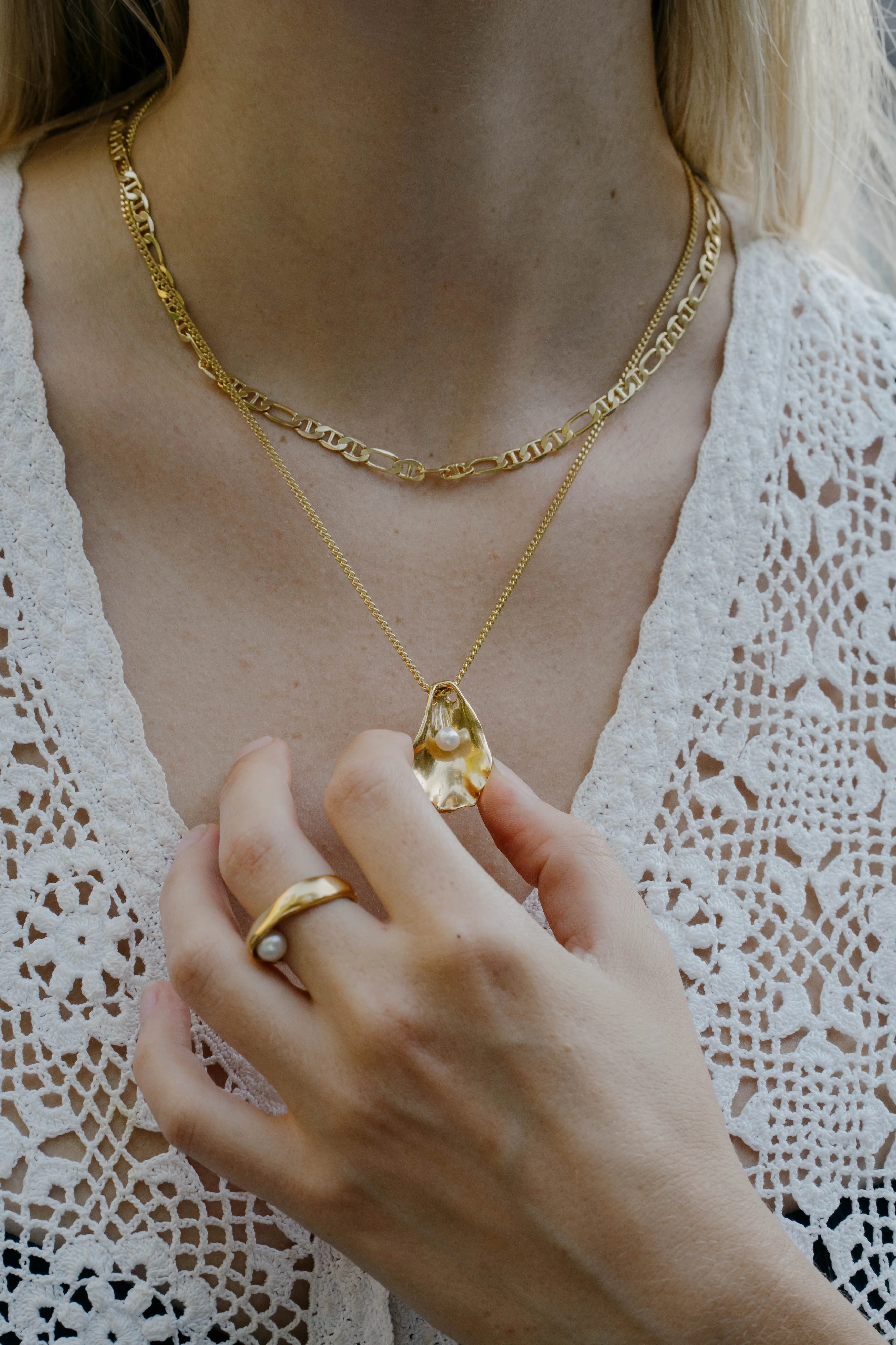 Oyster Shell Necklace sold by Kara Yoo product image thumbnail 5