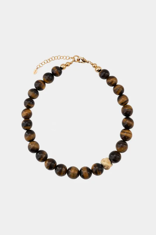 Jisu Necklace, Tiger’s Eye made by Kara Yoo