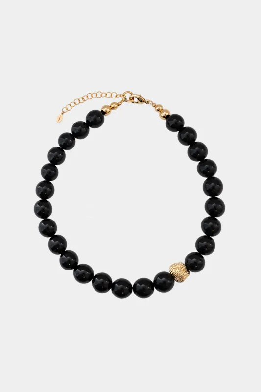 Jisu Necklace, Onyx made by Kara Yoo