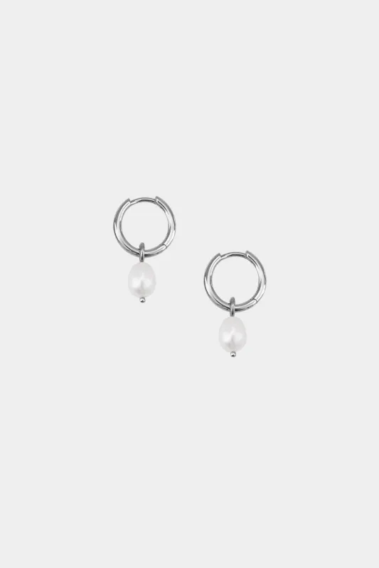Ada Hoops + Pearl Drop Charm made by Kara Yoo