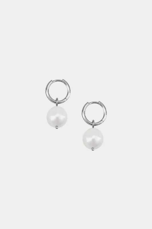 Ada Hoops + Wrinkle Pearl Charm made by Kara Yoo