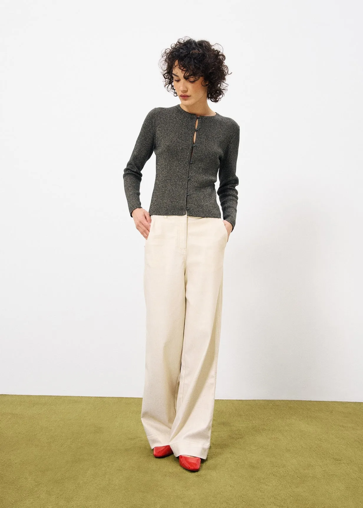 Cardigan LEELOU Noir sold by FRNCH product image thumbnail 2