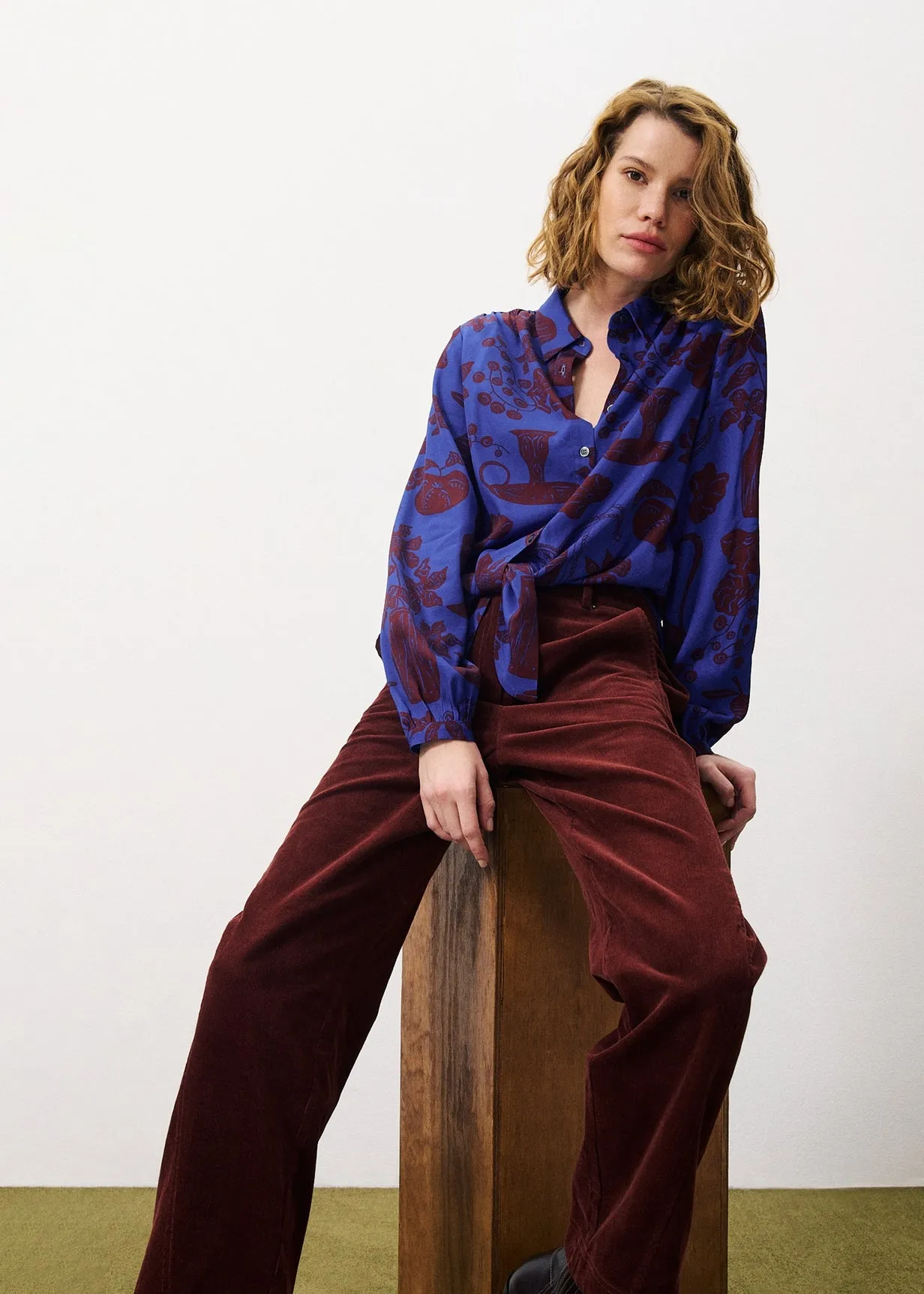 Chemise SWAN Flora blue sold by FRNCH