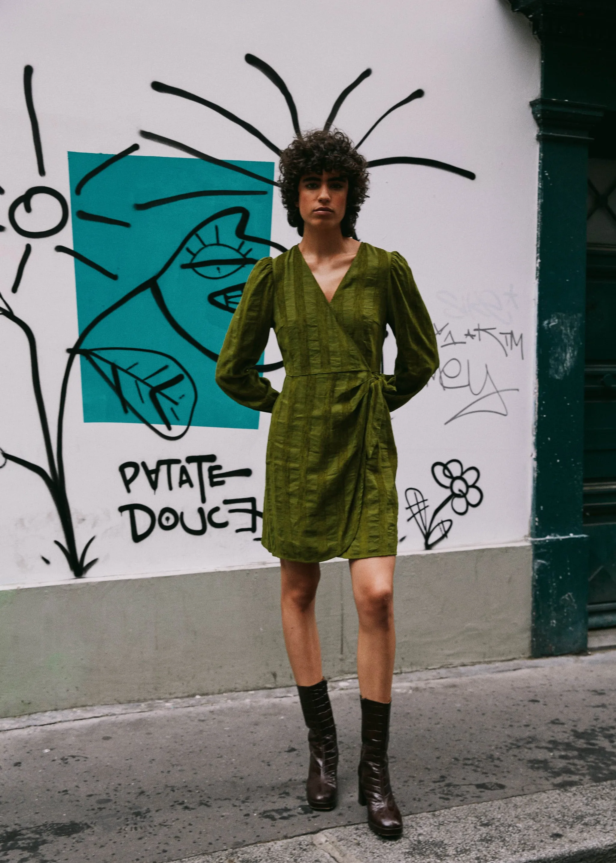 Robe CANDIDA Olive sold by FRNCH