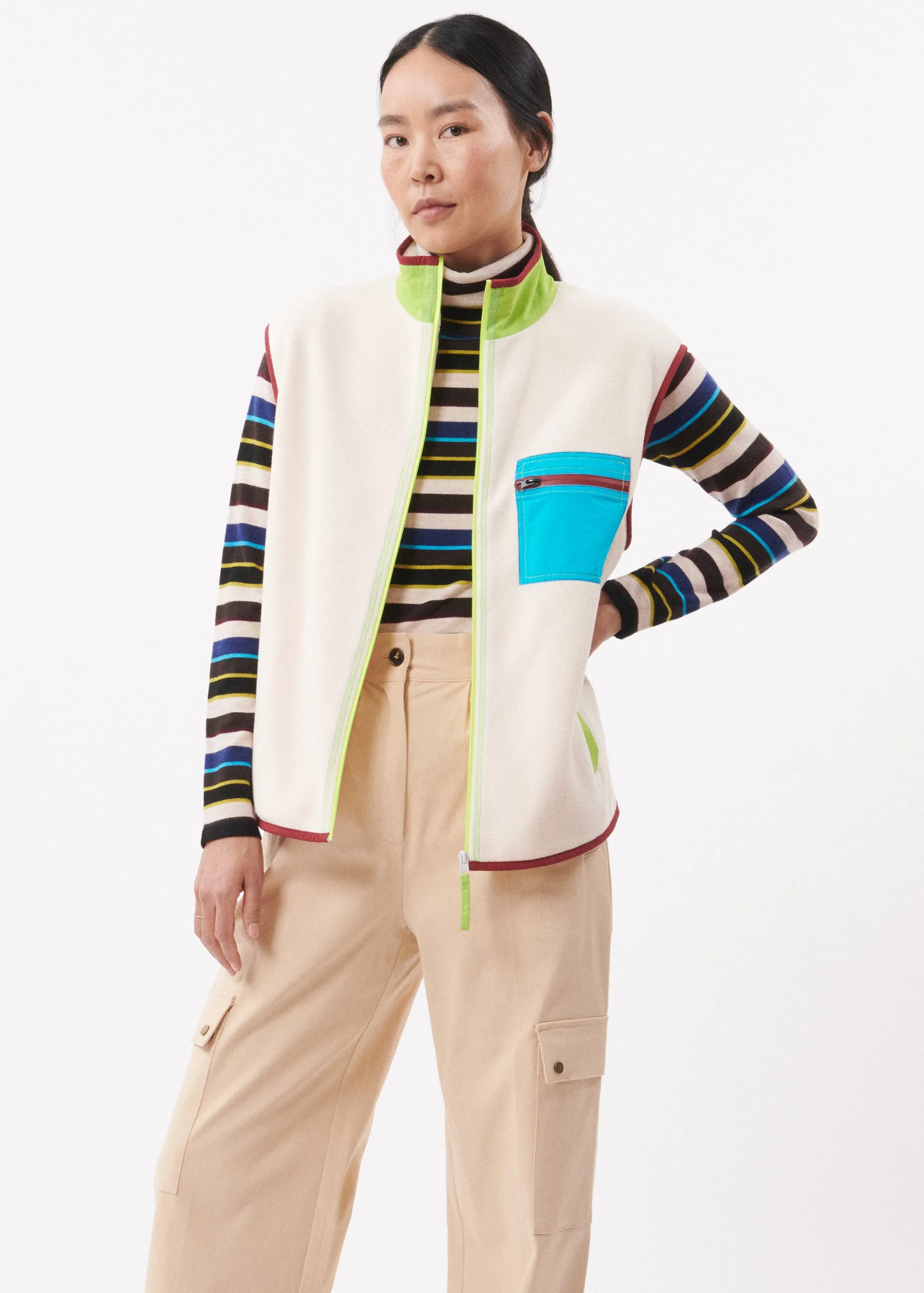 Gilet LIROSHE Creme sold by FRNCH