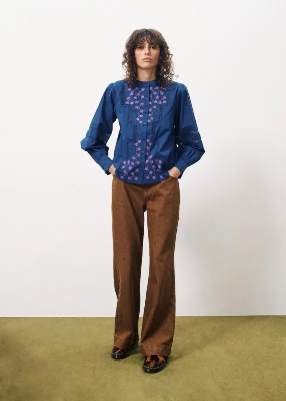 Blouse EVALEEN Bleu marine sold by FRNCH