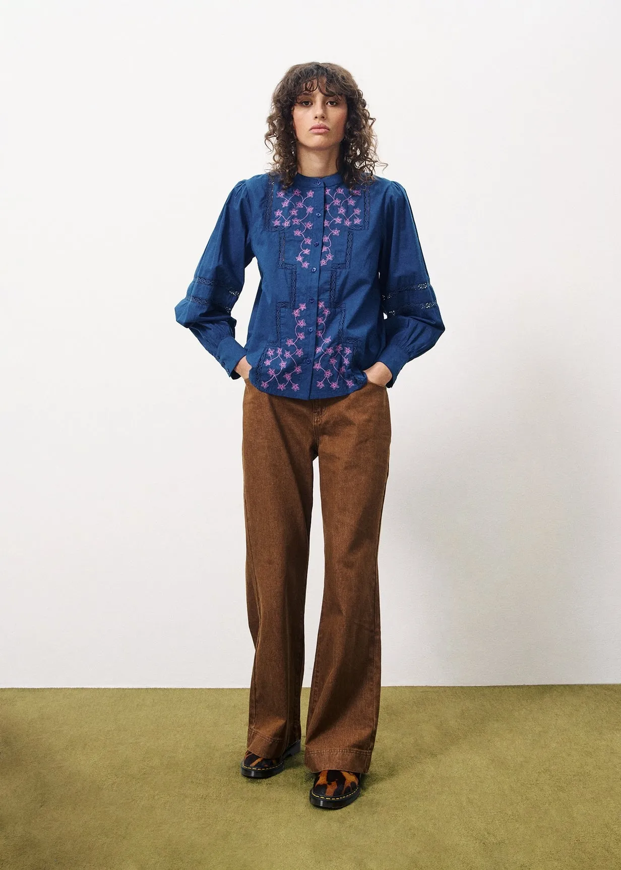 Blouse EVALEEN Bleu marine sold by FRNCH