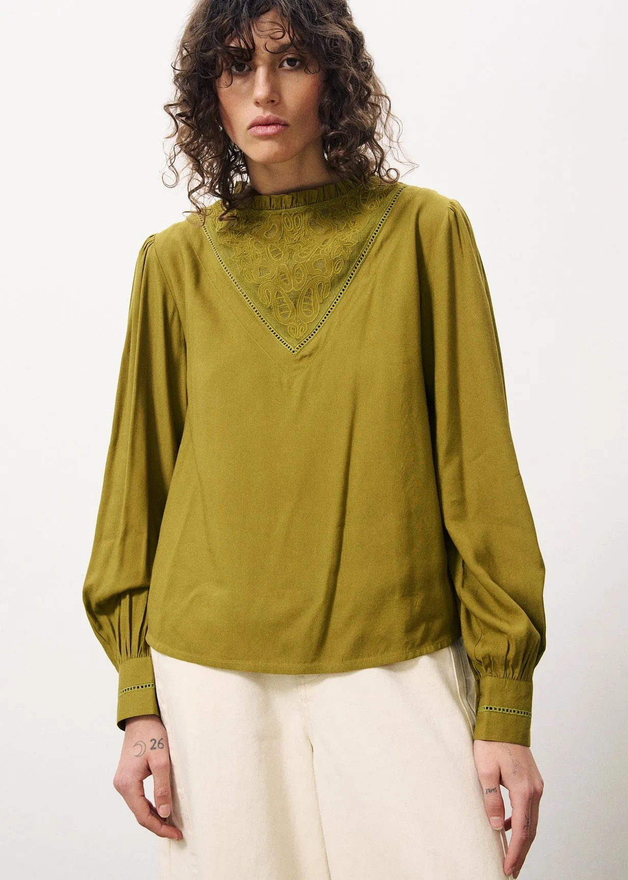 Blouse LISENN Olive sold by FRNCH product image thumbnail 4