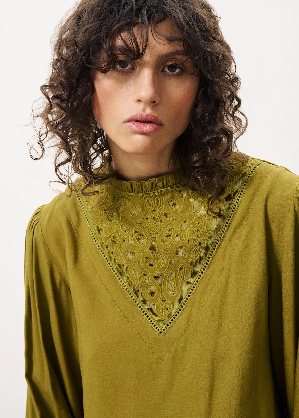 Blouse LISENN Olive sold by FRNCH product image thumbnail 3