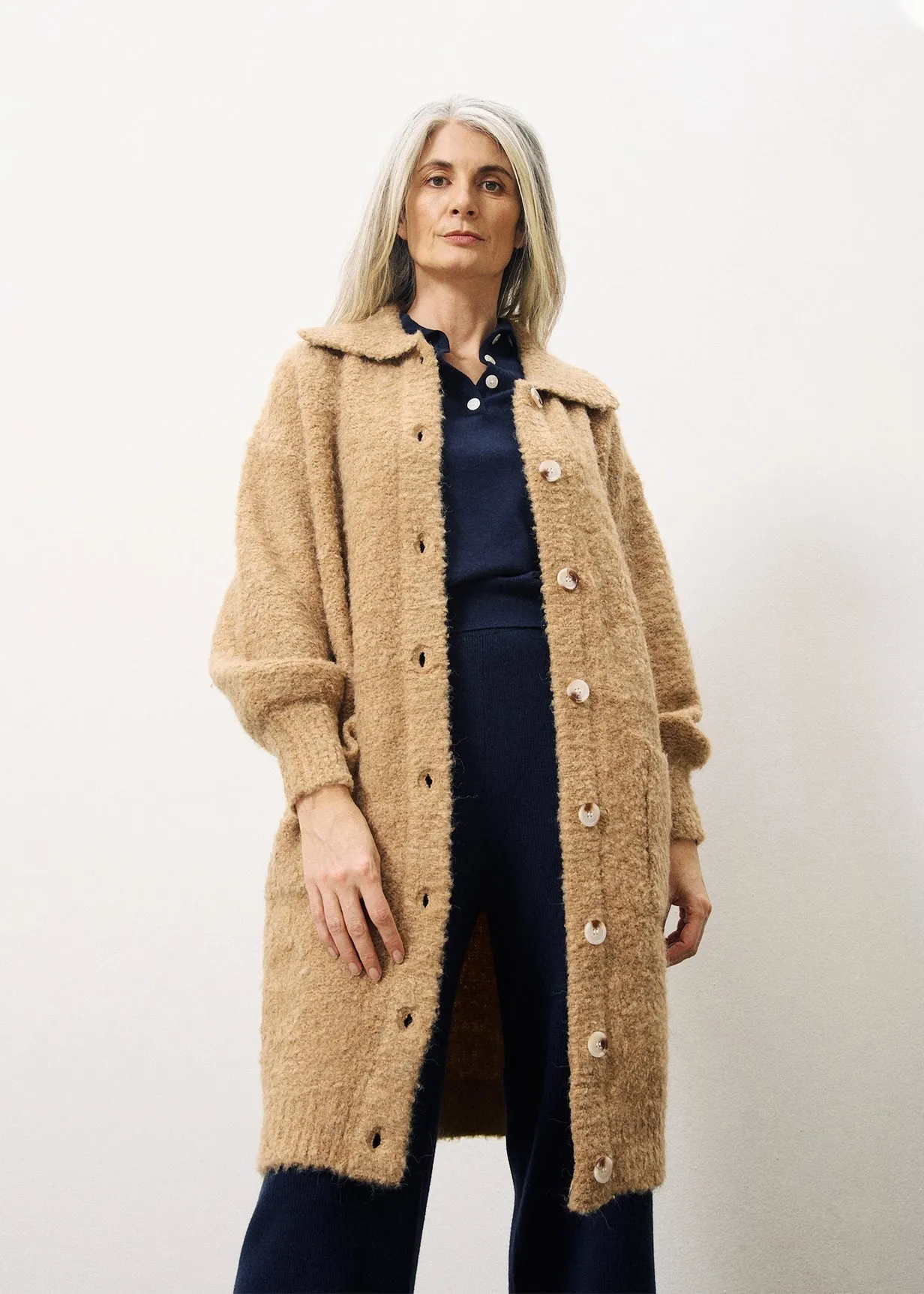 Gilet long SCHANA Camel sold by FRNCH product image thumbnail 3