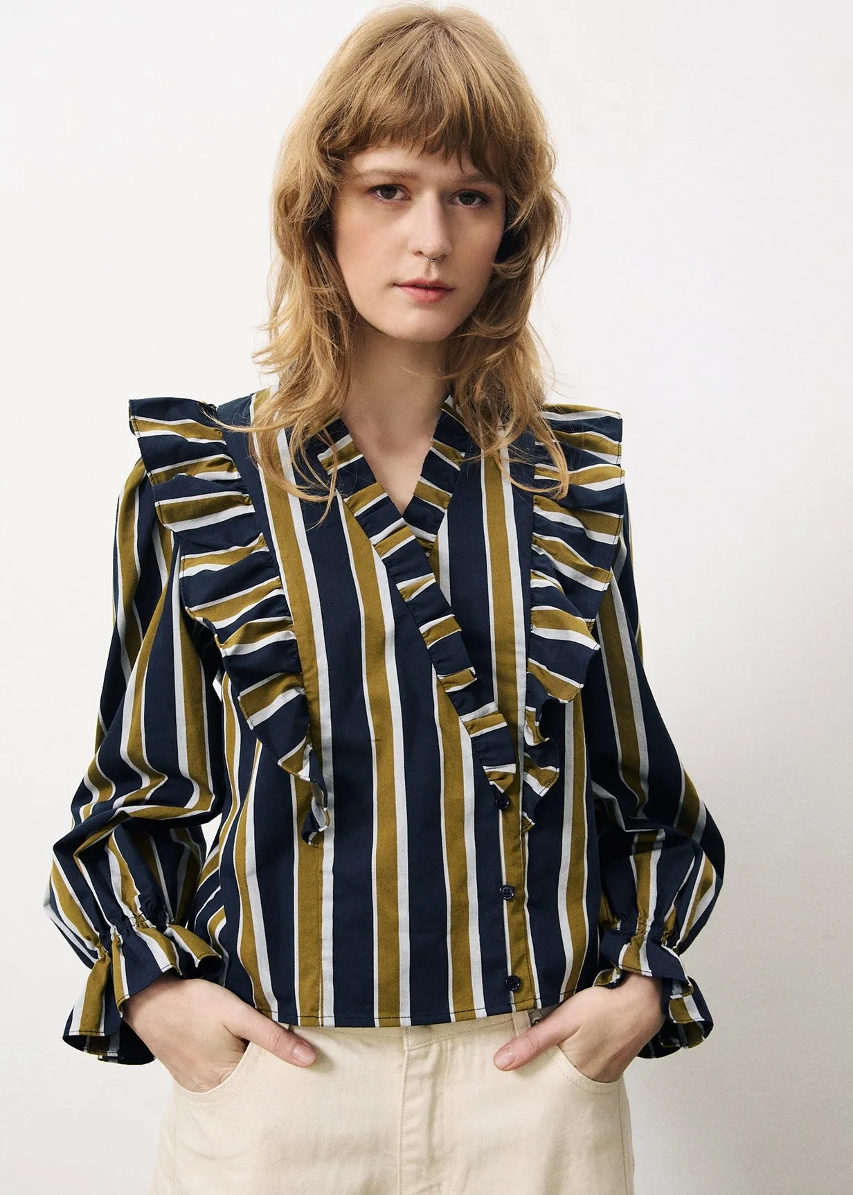 Blouse TAYA Bleu marine sold by FRNCH product image thumbnail 3