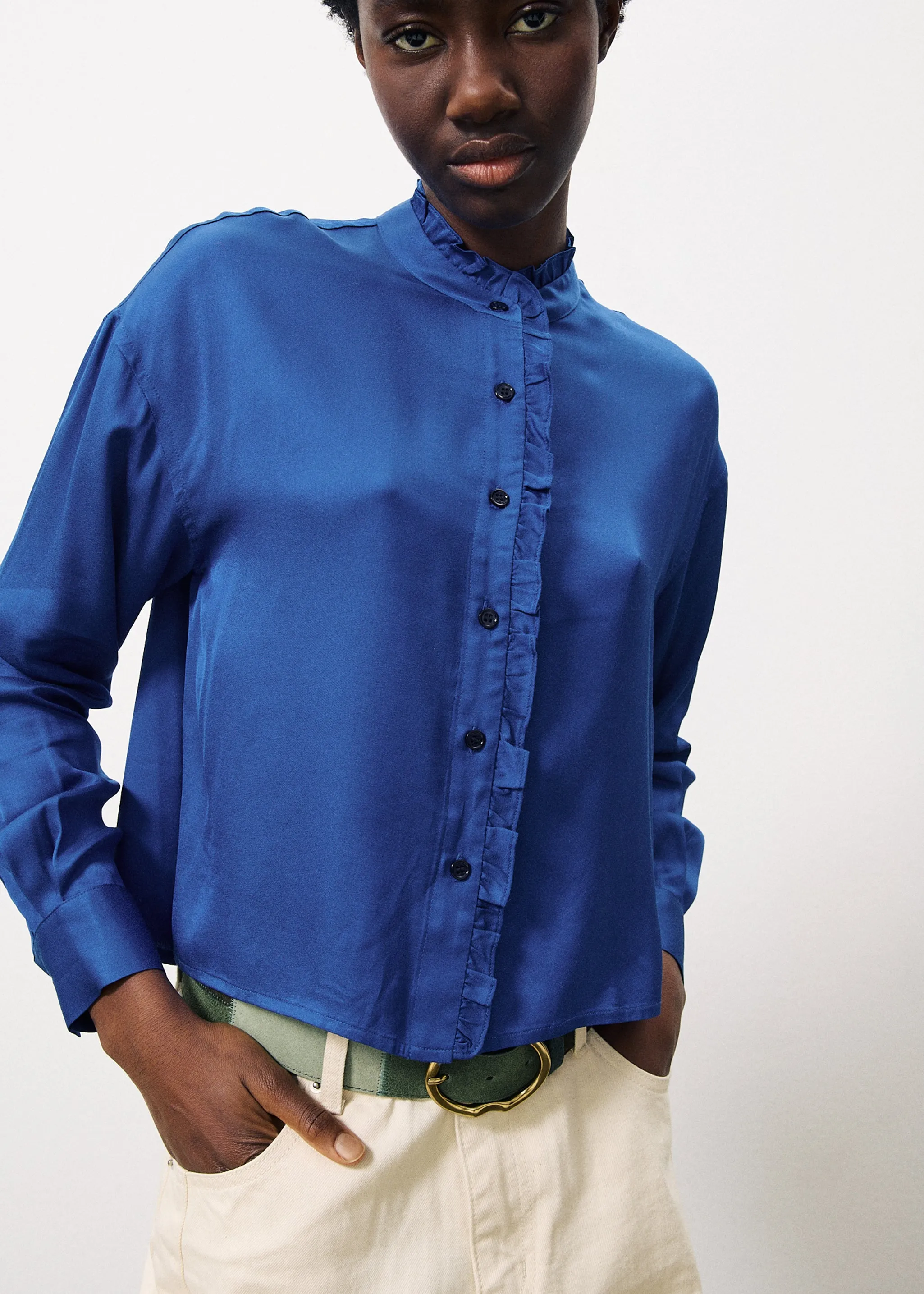 Chemise CABANAC Bleu electrique sold by FRNCH
