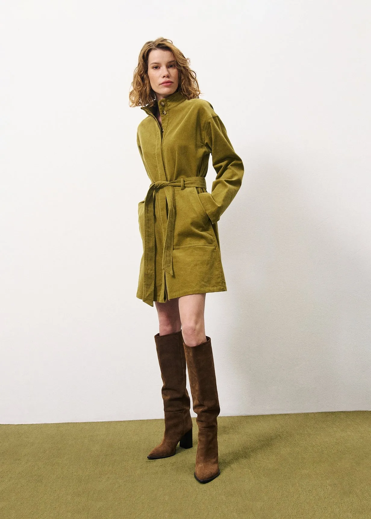 Robe CLOELIA Olive sold by FRNCH product image thumbnail 2