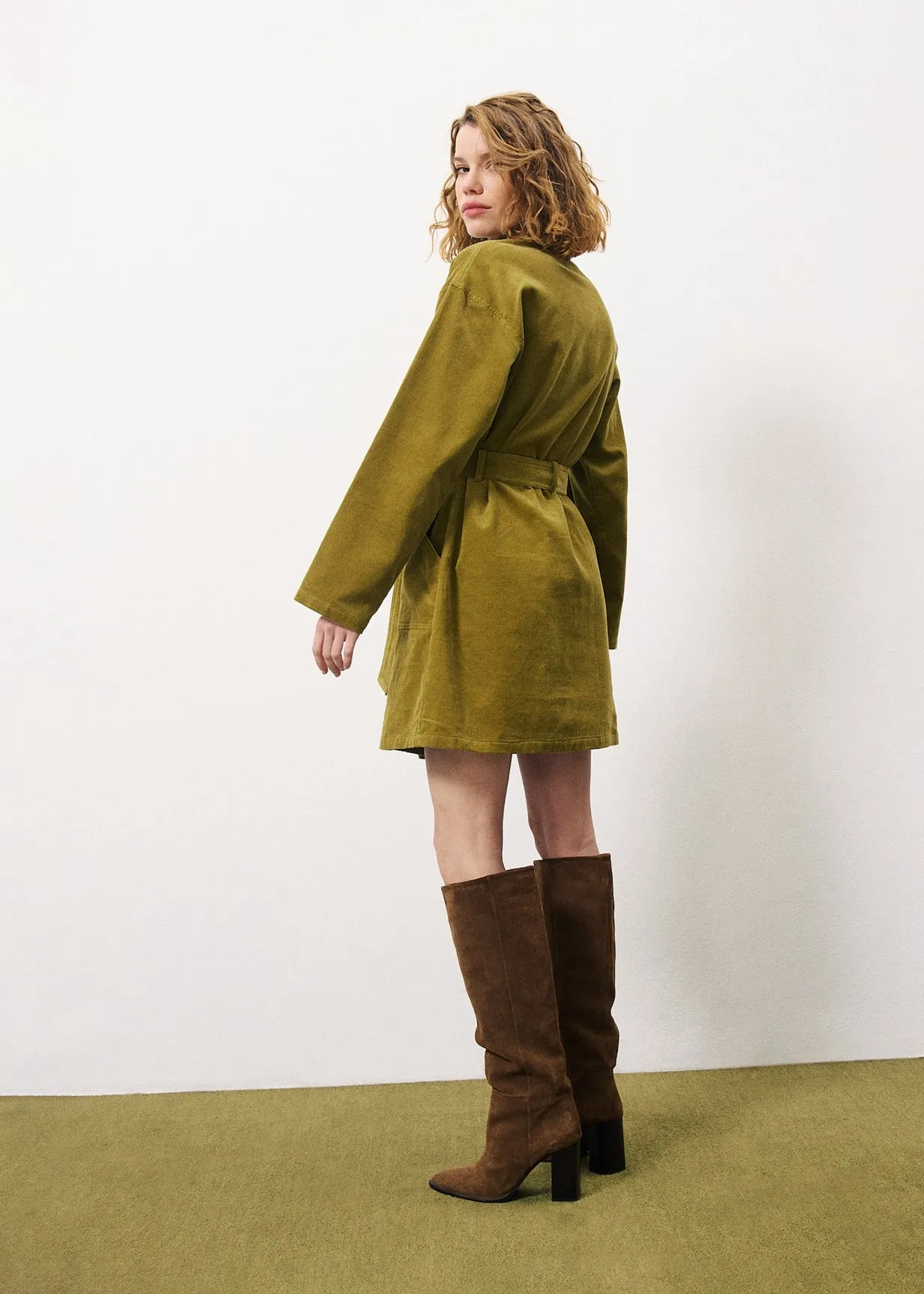 Robe CLOELIA Olive sold by FRNCH product image thumbnail 3