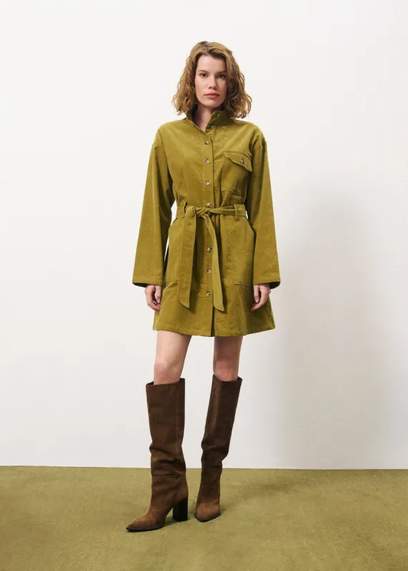 Robe CLOELIA Olive sold by FRNCH