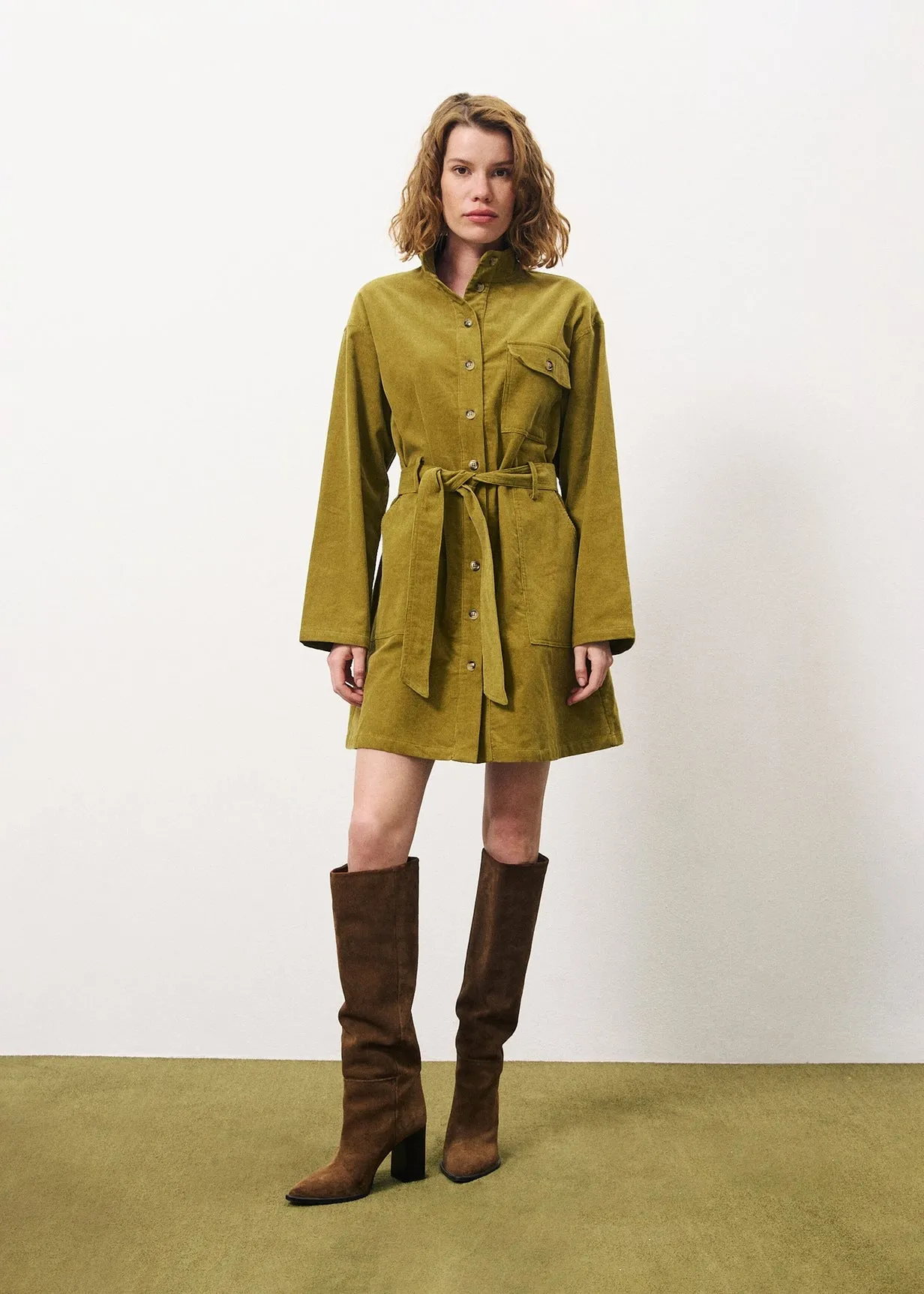 Robe CLOELIA Olive sold by FRNCH