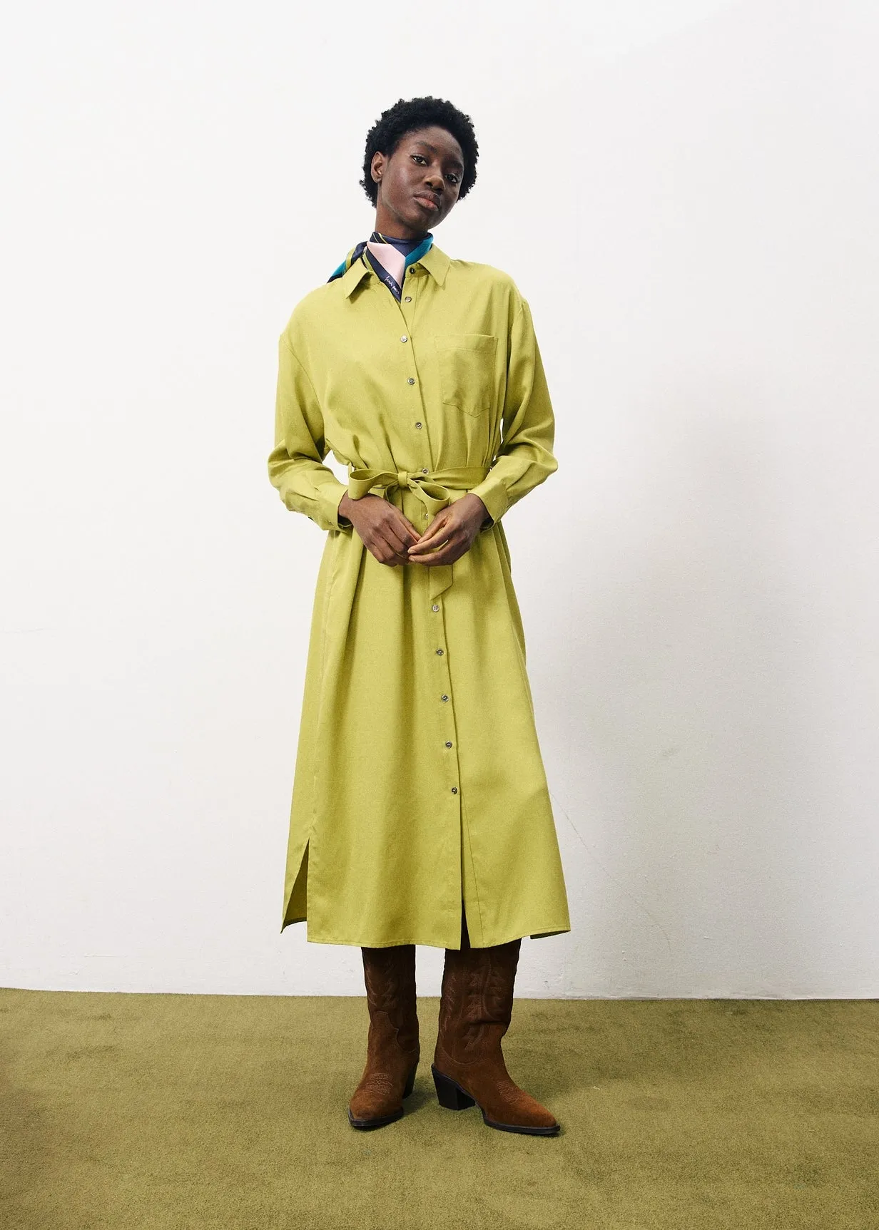 Robe ADENISSE Olive sold by FRNCH